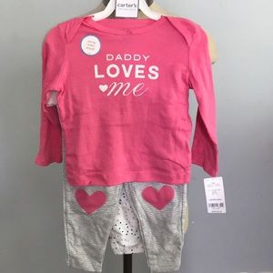 Carter’s 3 piece set girls stripes/ pooka dots